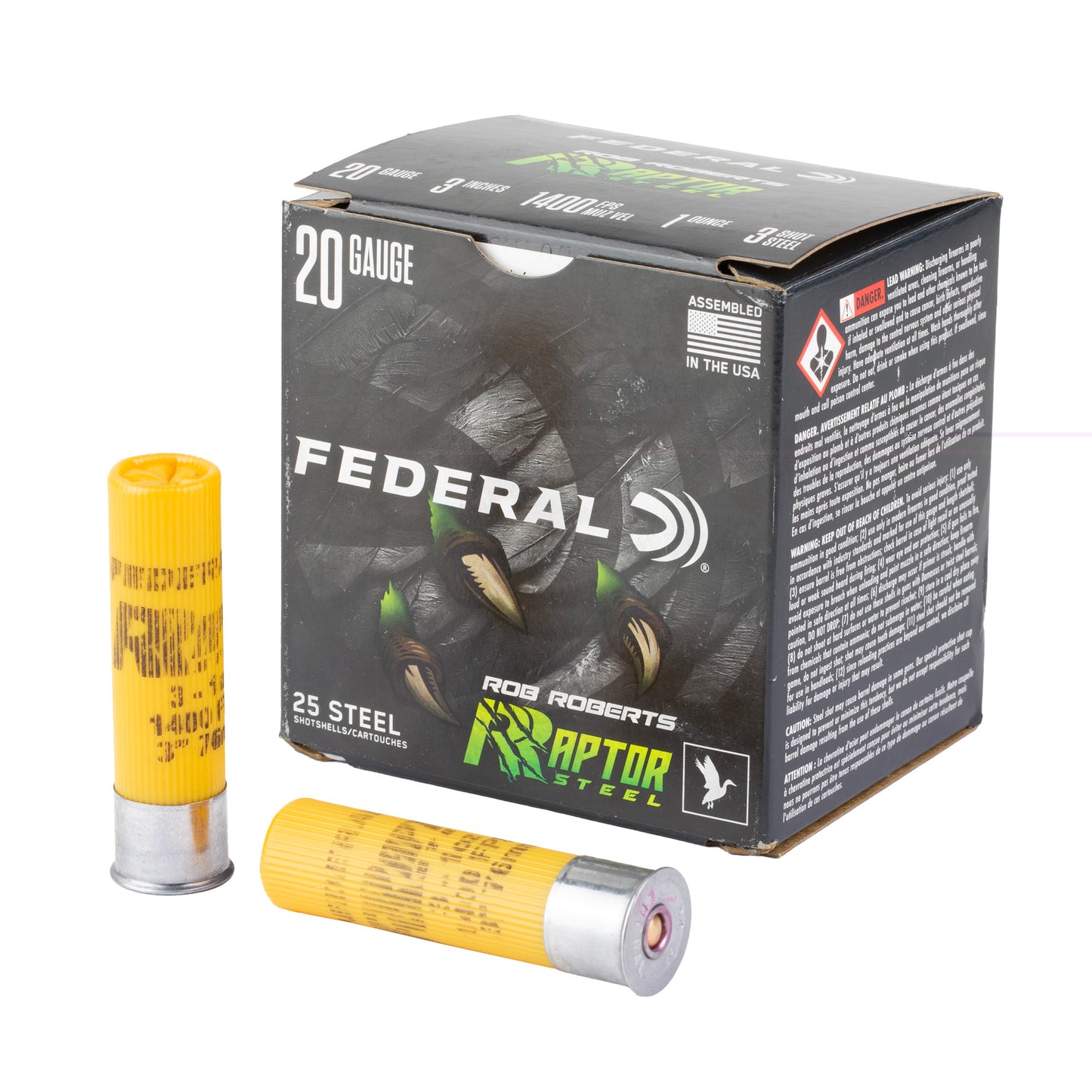 Fed Raptor Steel 20ga 3" 1oz #3 25
