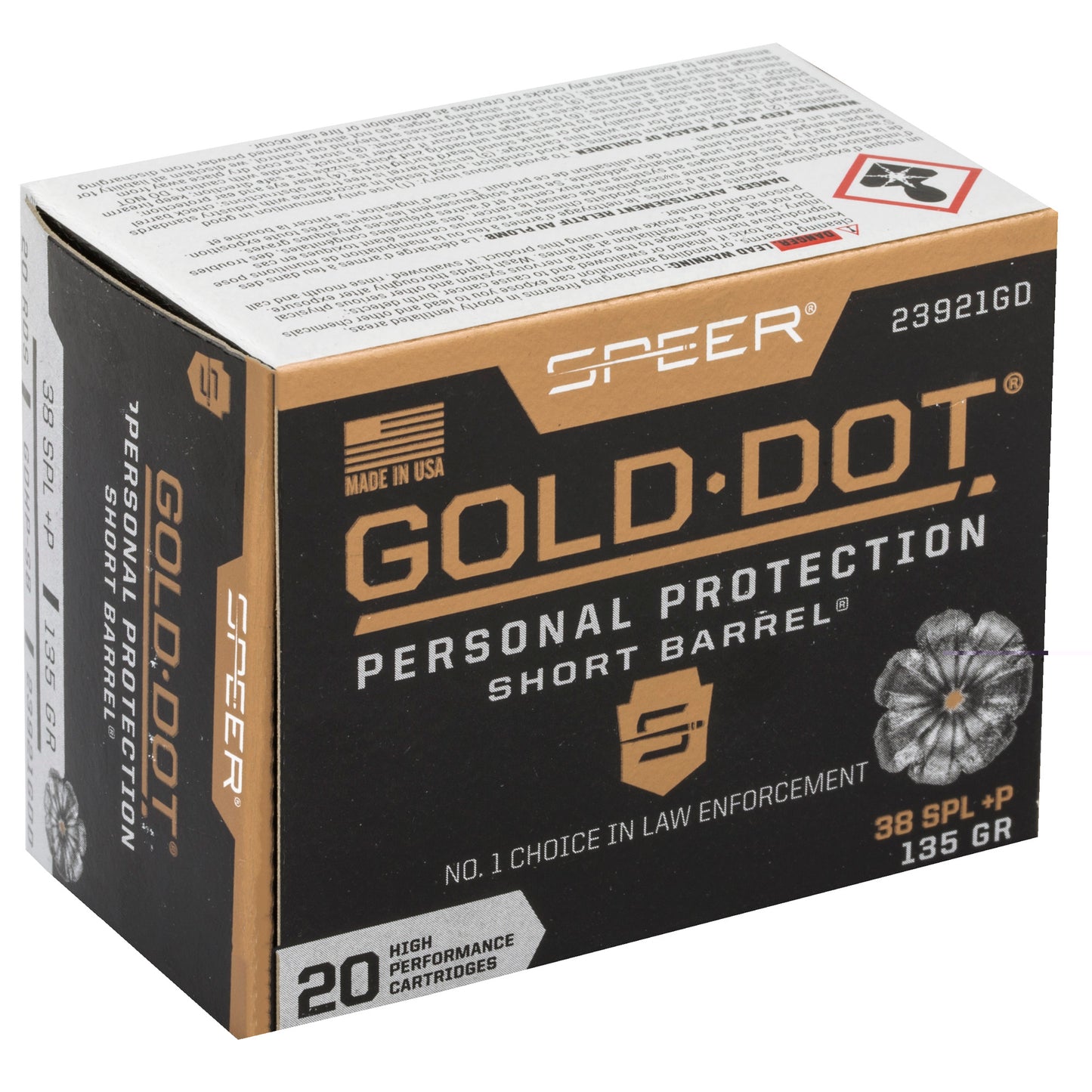 Spr Gold Dot 38s+p 135g Hp Sb 20/200