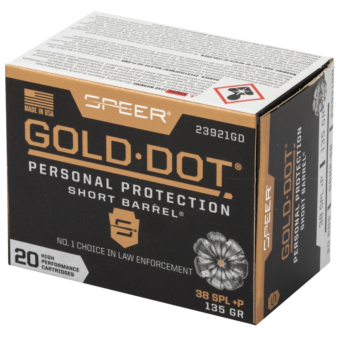 Spr Gold Dot 38s+p 135g Hp Sb 20/200