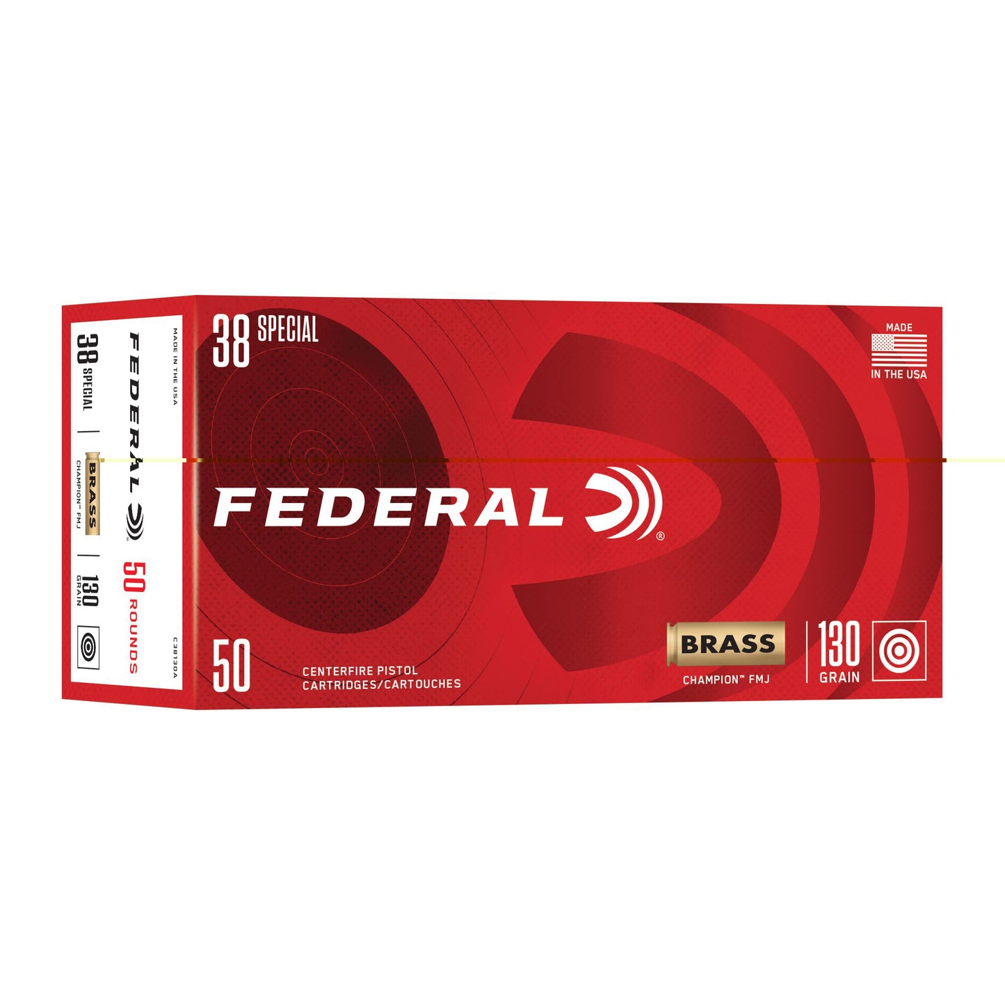 Fed Champ 38spl 130gr Fmj 50/1000