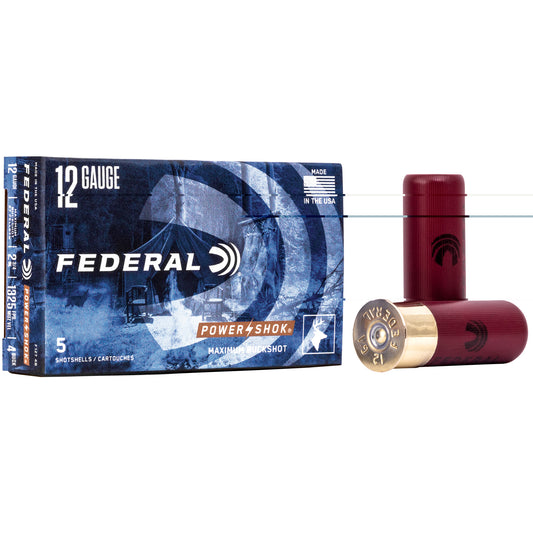 Fed Pwrshk 12ga 2.75 Mx #4 Bck 5/250