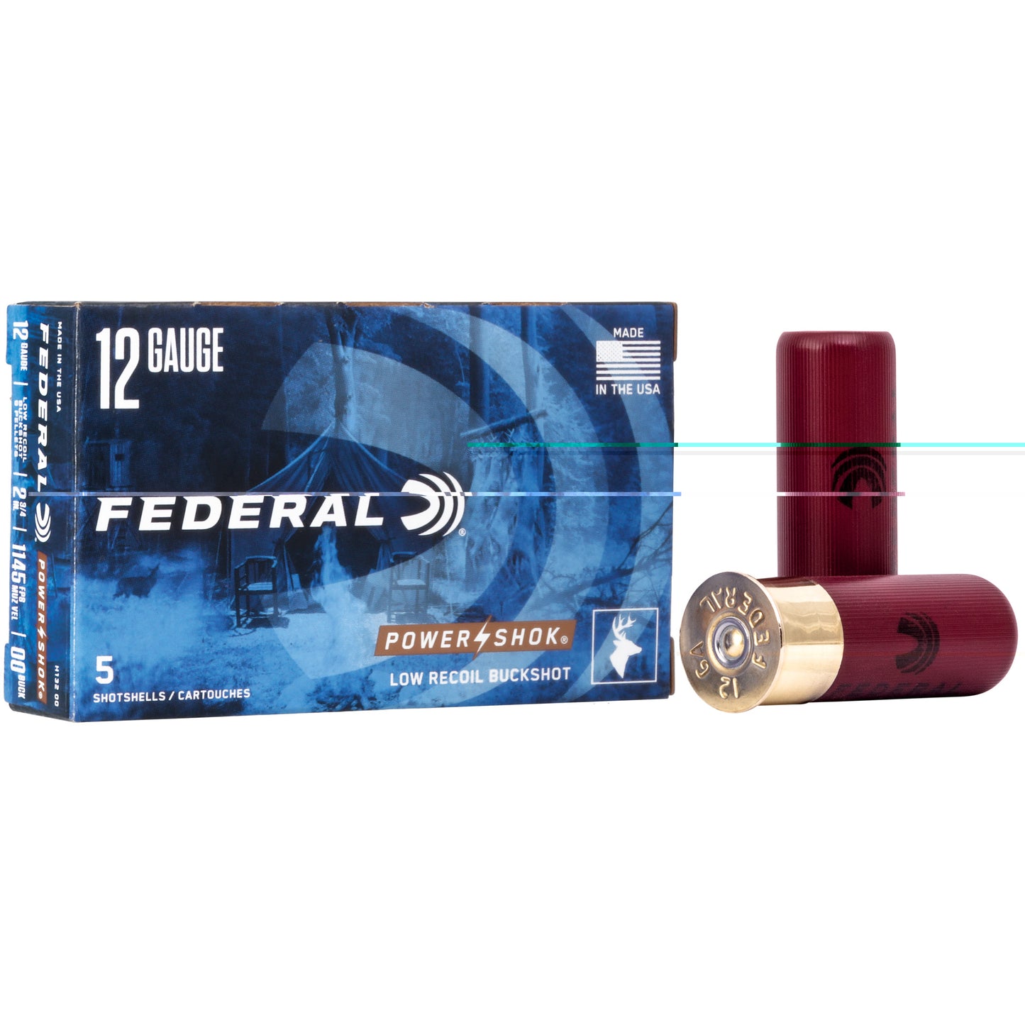 Fed Pwrshk 12ga 2.75 Lr 00 Bck 5/250