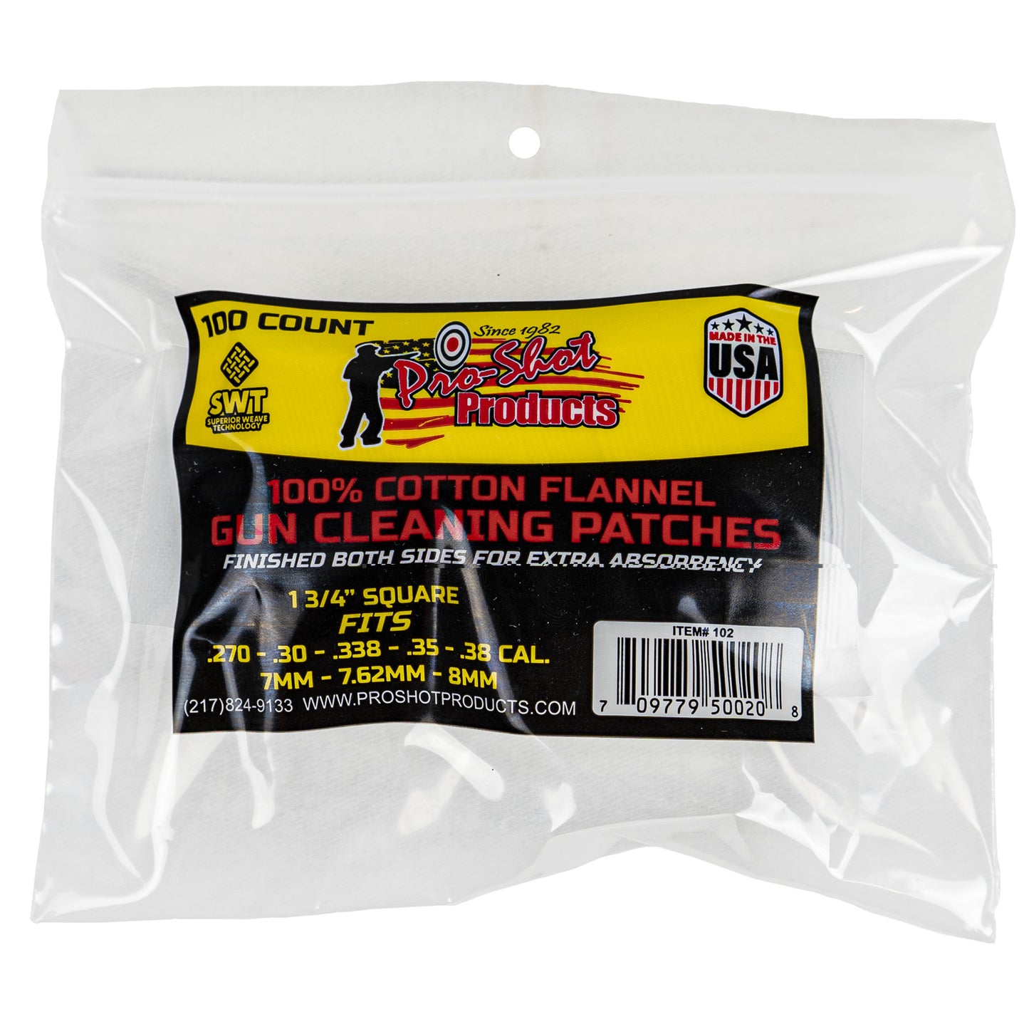 Pro-shot Patch .270-.38cal 100ct