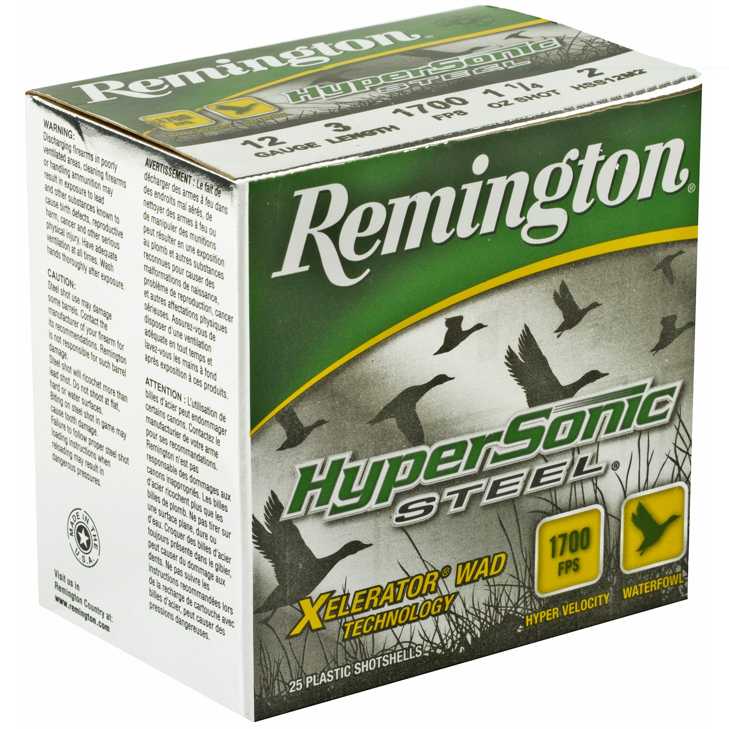 Rem Hypsnc Stl 12ga 3" #2 25/250