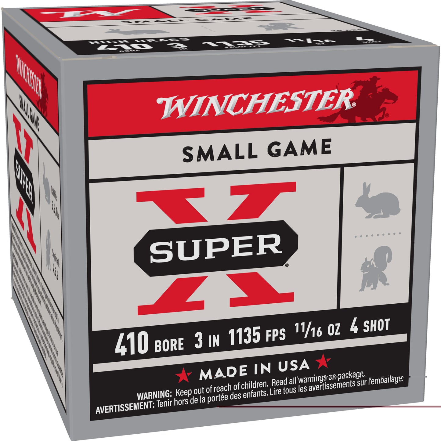 Win Spr-x Upld 410ga 3" #4 Hb 25/250