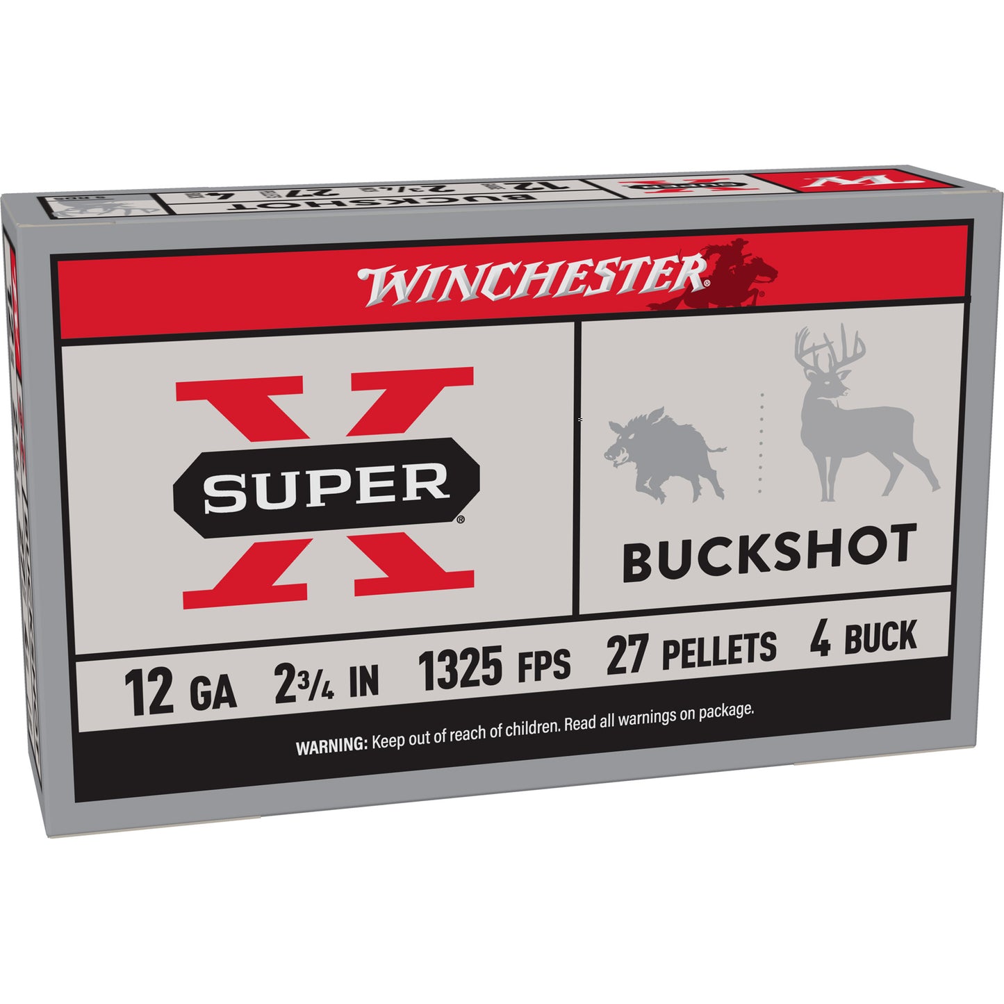 Win Superx 12ga 2.75 #4bk 27pl 5/250